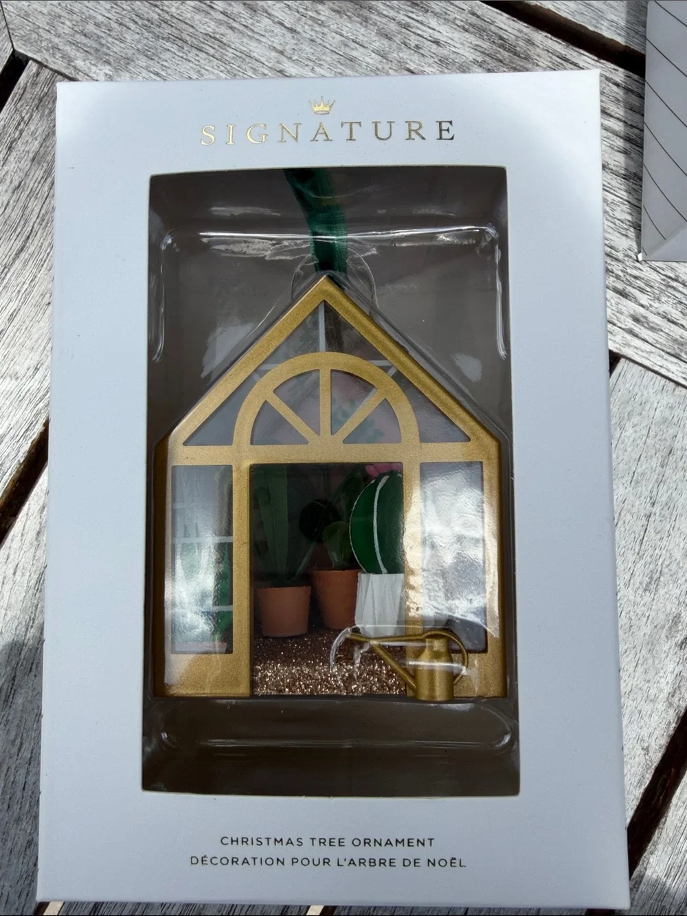 Hallmark Signature Holiday Green Gold and Pink Ornaments (Set of 2)